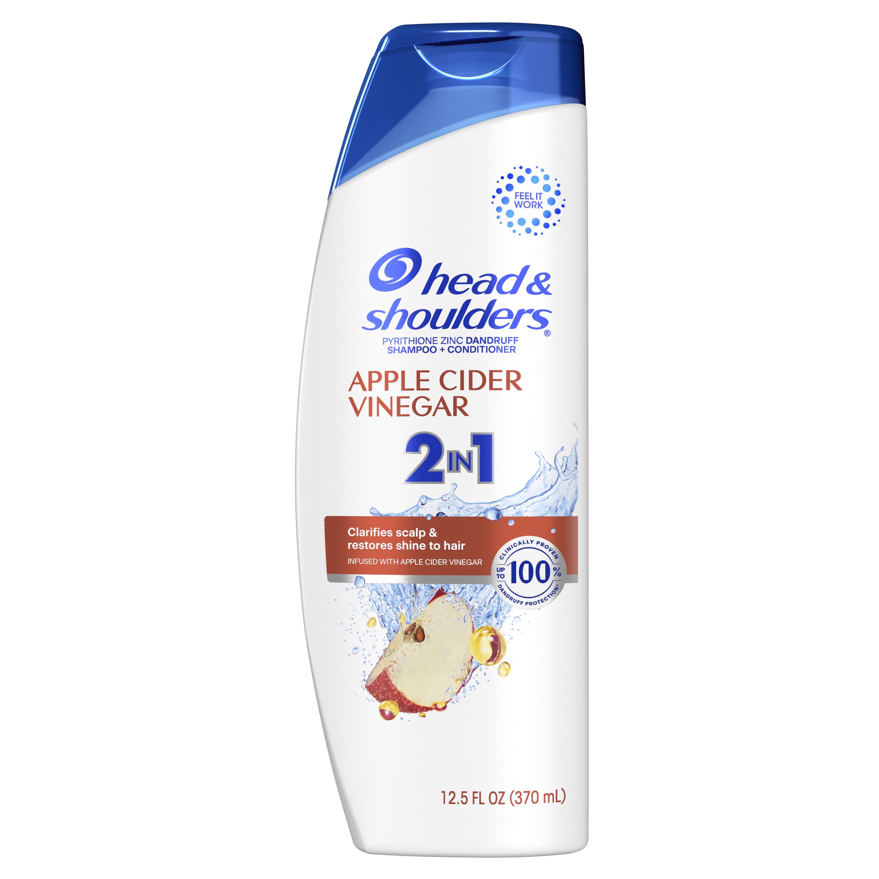 Head and Shoulders 2 in 1 Dandruff Shampoo and Conditioner, Apple Cider Vinegar, 12.5 Oz