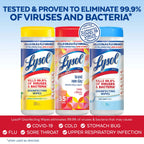 Lysol® Disinfecting Wipes - (1 Lemon + 1 Brand New Day Mango & Hibiscus + 1 Crisp Linen) 4/(3X35) Count