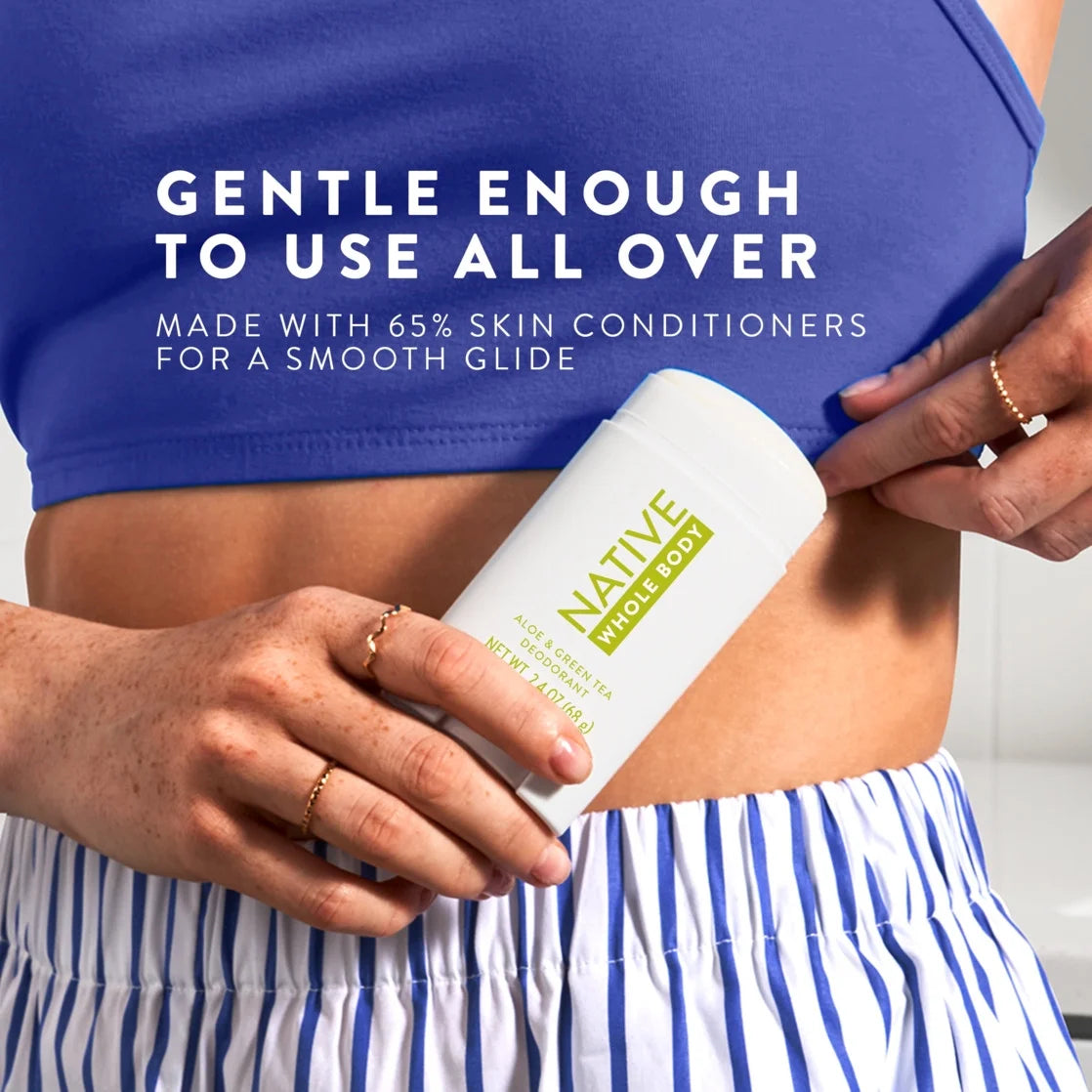 Native Deodorant, Aluminum Free, Aloe & Green Tea Sensitive Whole Body Deodorant 2.4 Oz