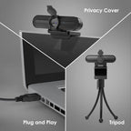 2K/1080P Webcam with 2 Microphones for Laptop Conference Streaming PC USB Web Ca