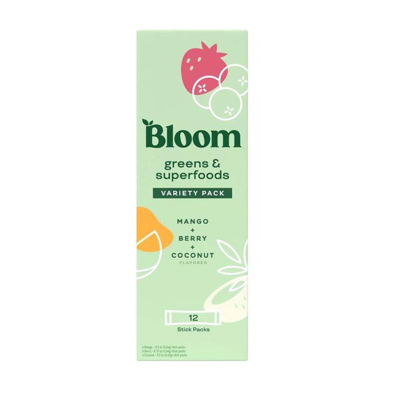 Greens & Superfoods Powder Sticks, for Gut Health, Mango, Berry, and Coconut Fla