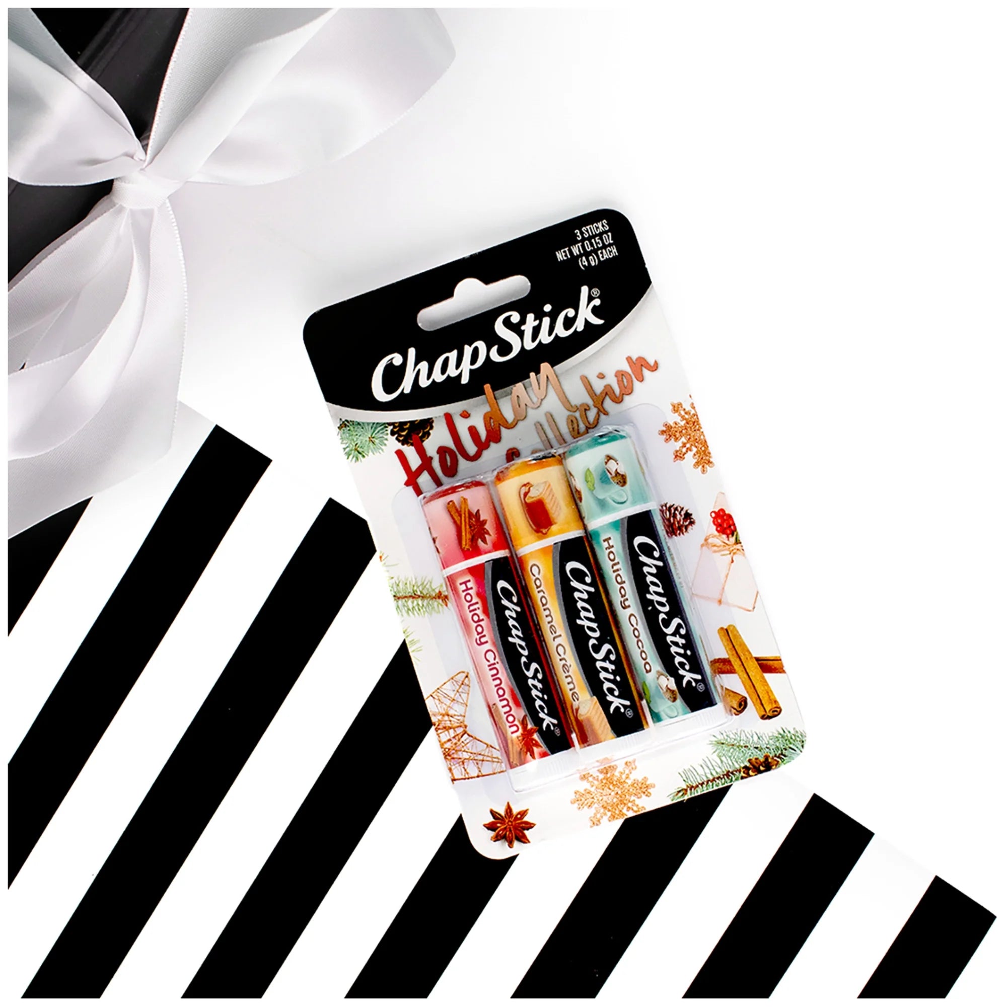 Chapstick Holiday Collection Holiday Lip Balm Tubes Variety Pack - 0.15 Oz (Pack of 3)