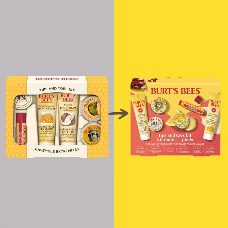 Burts Bees Tips and Toes Gift Set, Hand Cream, Foot Cream, Cuticle Cream, Hand S