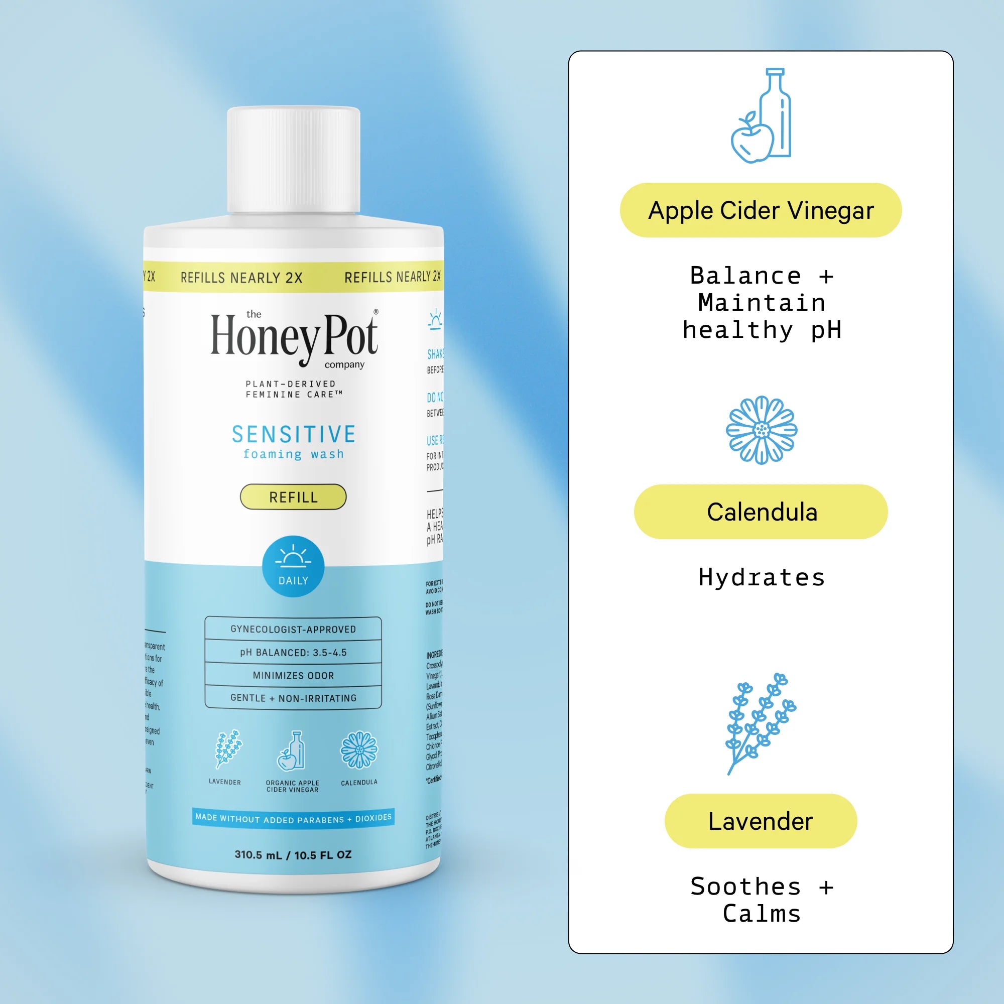, Sensitive Intimate Wash Refill, 10.5 Fl. Oz
