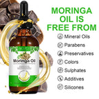 Aliver Moringa Oil 100% Pure & Natural,Reduces Breakage & Split Ends , Cold-Pressed, 2.02Fl.Oz