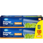 1 Gallon Double Zipper Food Storage Bags, 100 Count, 2 Pack