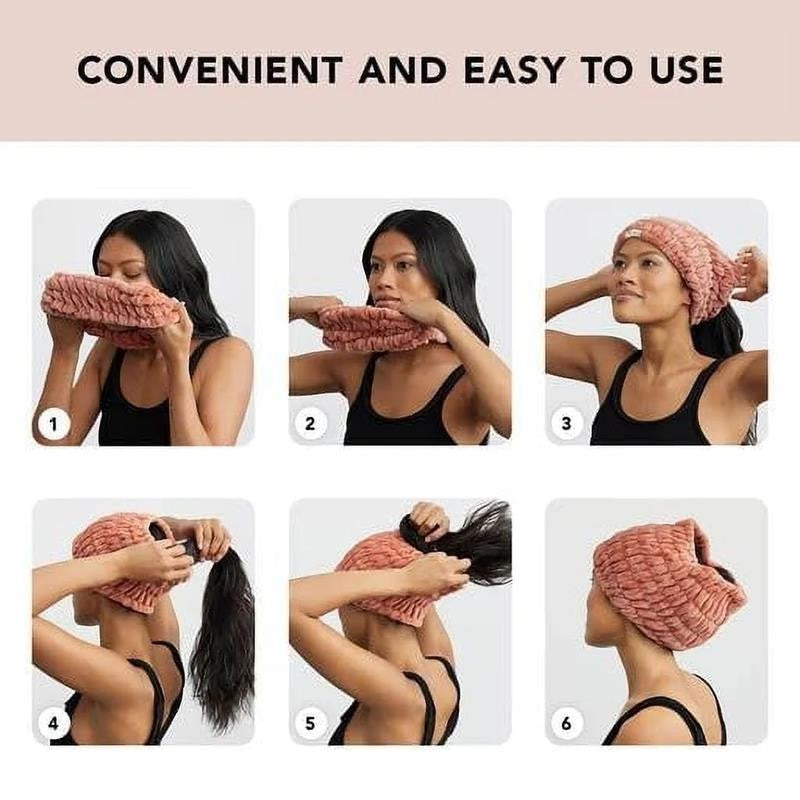 Extra Wide Spa Headband, Pink, 1