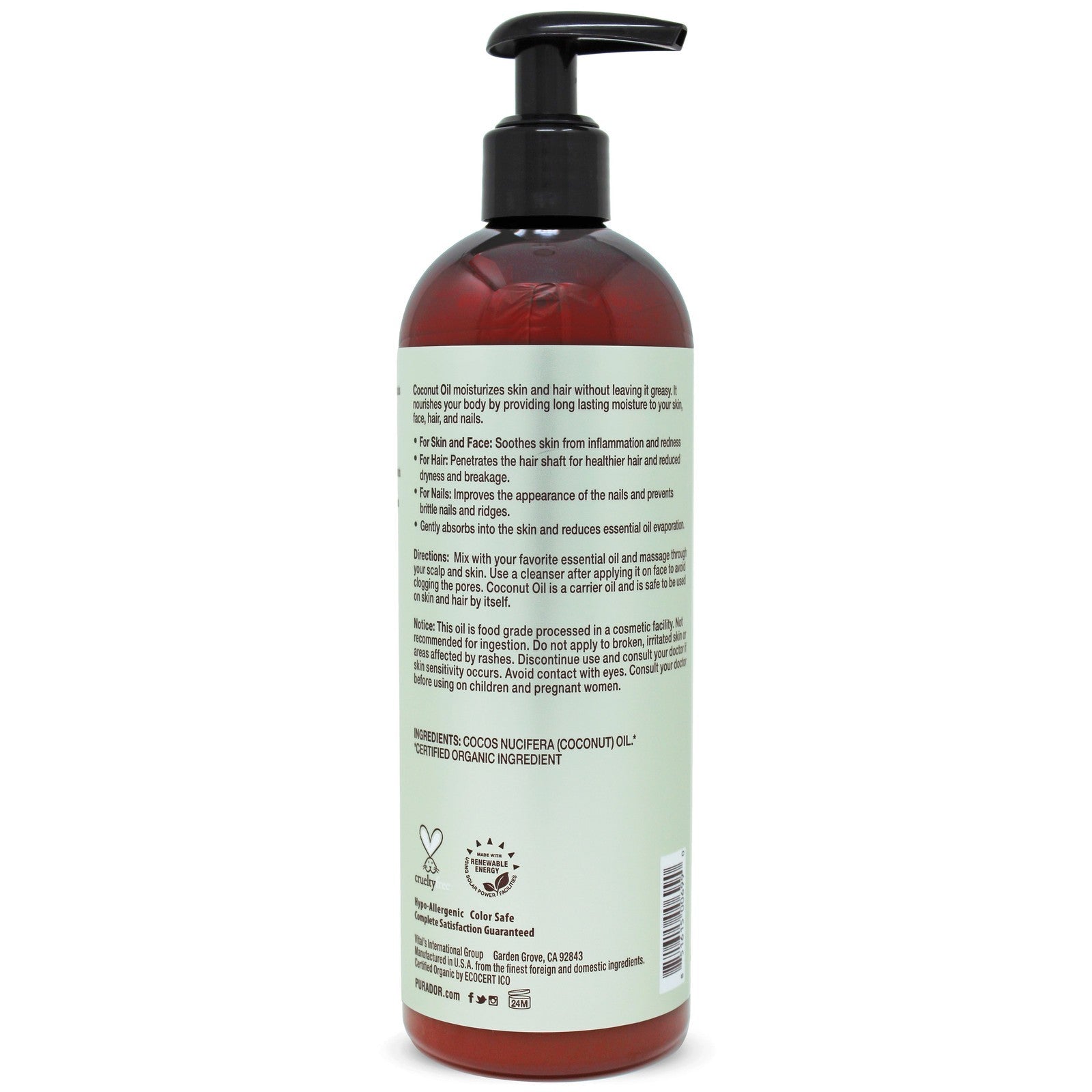 Fractionated Coconut Oil (MCT) 16 Fl Oz