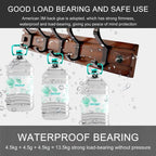 Coat Rack Wall Mount with Movable 5 Metal Hooks, Wooden Coat Rack Farmhouse Coat