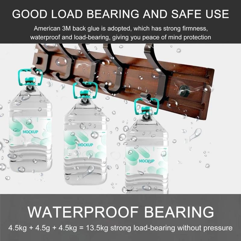 Coat Rack Wall Mount with Movable 5 Metal Hooks, Wooden Coat Rack Farmhouse Coat