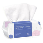 Cotton Face Dry Wipes 80Pcs - Extra Thick Disposable Cleansing Towel, Facial Cle