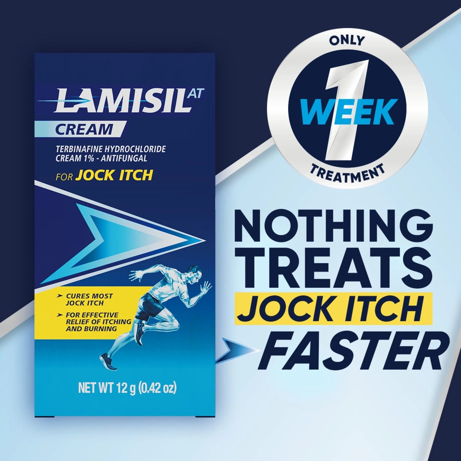 Lamisil Jock Itch Cream, 1 Week Antifungal Treatment, Prescription Strength Terbinafine, .42 Oz