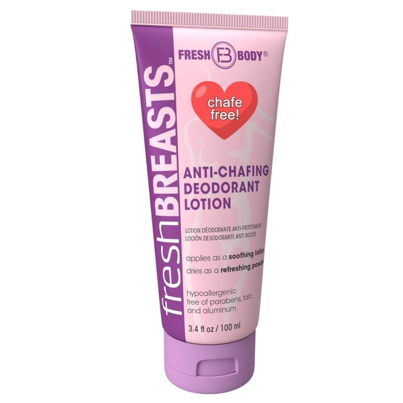 Fresh Breasts anti Chafing Deodorant Lotion to Powder, 3.4Oz - anti Chafe Cream