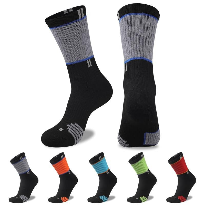 5 Pairs Men'S Hiking Walking Sock Breathable Crew Socks Size 10-13