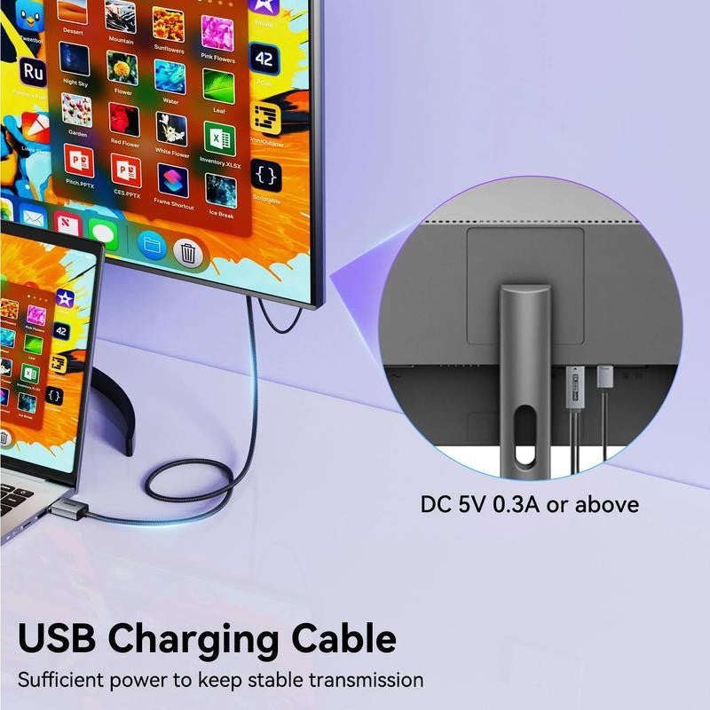 Displayport 1.4 to HDMI 2.1 6 Feet Cable 8K@60Hz 4K@240Hz/165Hz