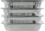 25 Pack Disposable Aluminum Foil Half Size Deep with Snap on Foil Lids Default