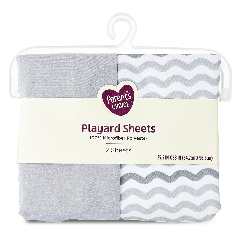Parent'S Choice Playard Sheets, Gray Chevron, 2 Count