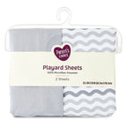 Parent'S Choice Playard Sheets, Gray Chevron, 2 Count