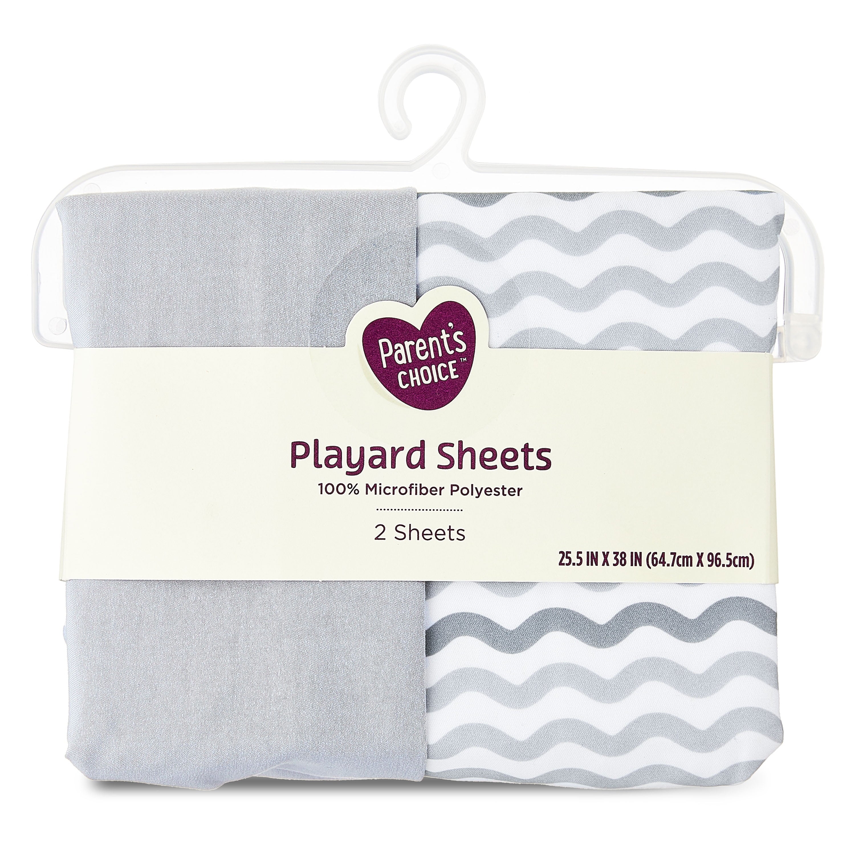 Parent'S Choice Playard Sheets, Gray Chevron, 2 Count