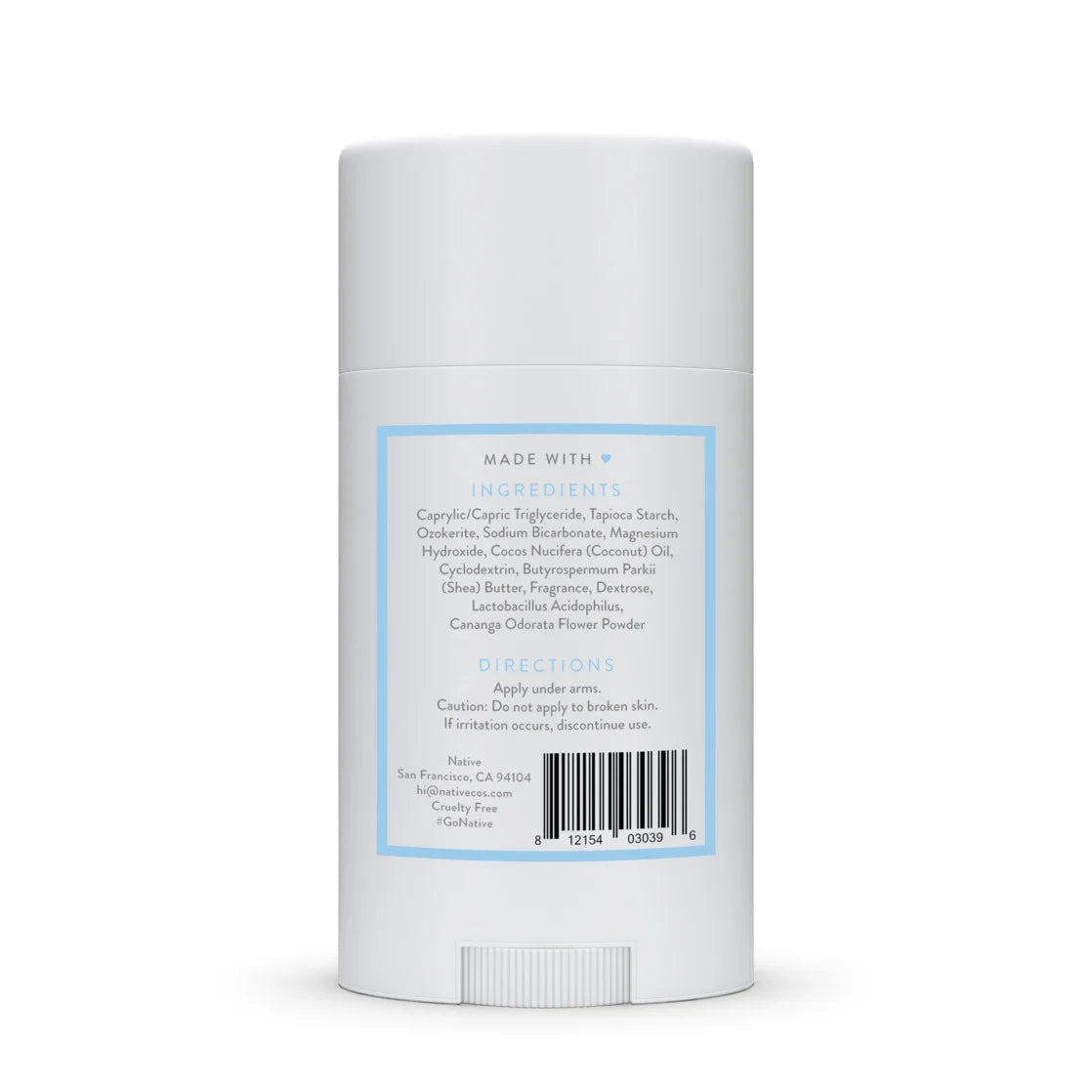 Native Deodorant, Aluminum Free, Powder & Cotton, for Women and Men, 2.65 Oz