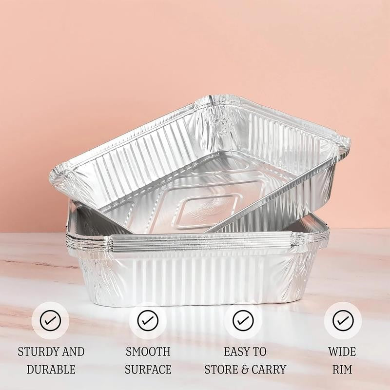 Aluminum Foil Baking Pans 9" X 9" X 2" Square Tin Foil Cake Pan for Ovens