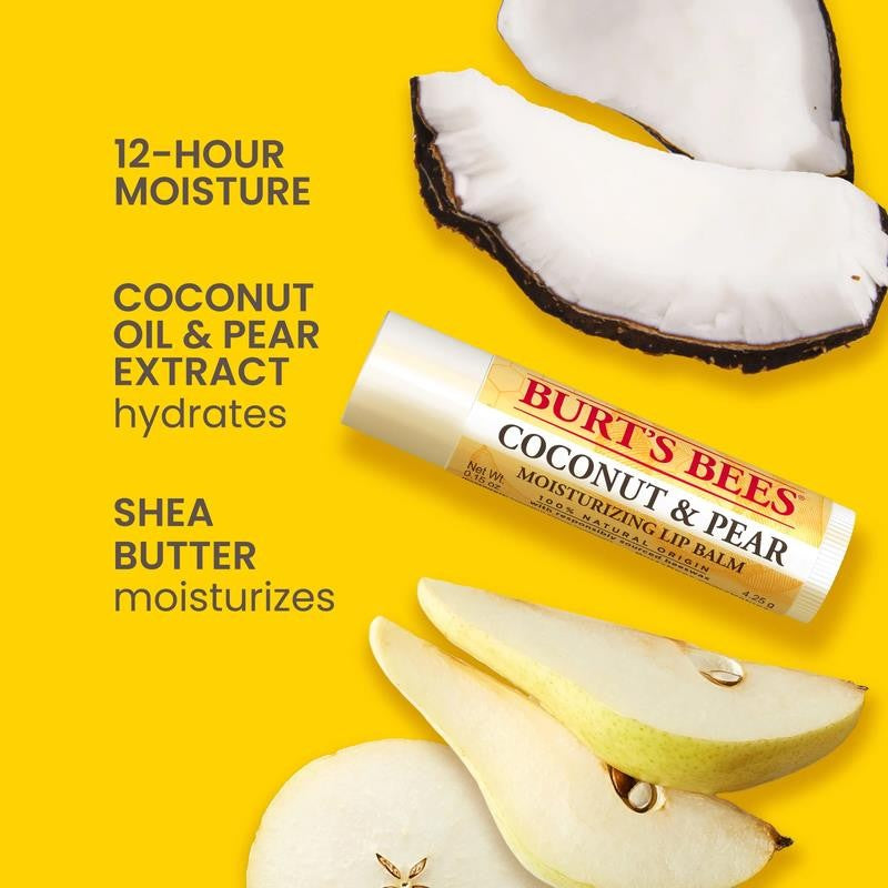 100% Natural Origin Moisturizing Lip Balm with Beeswax, Variety Pack, 4 Tubes