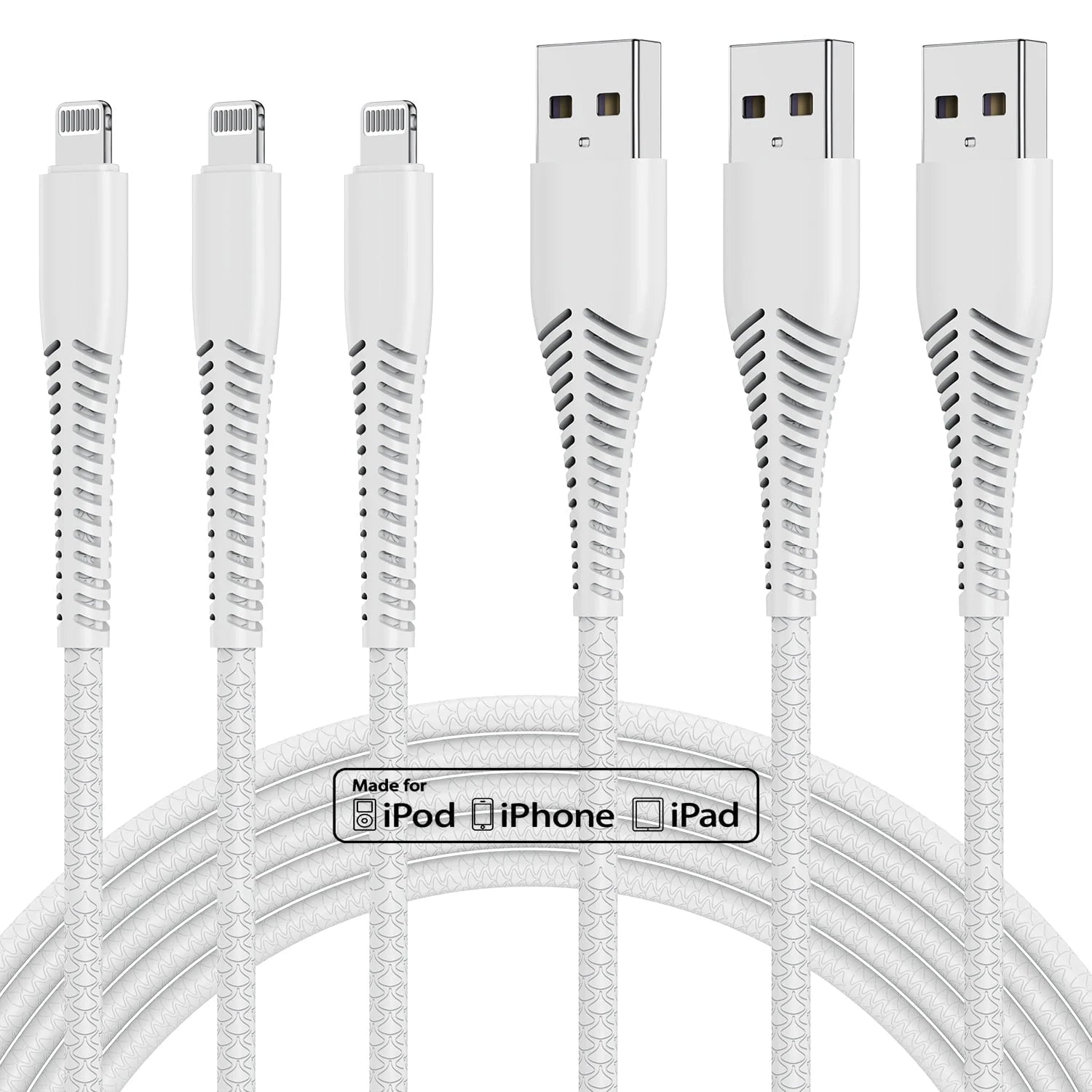 3Pack I Phone Charger Cord 10Ft Long Cable 10 Foot,High Fast/Data Sync 10 Feet Charging Cable Compatible with Iphone 14/13/12/11 Pro Max/Xs/Xr/8/7/6/5S/5/Se Ipad Case
