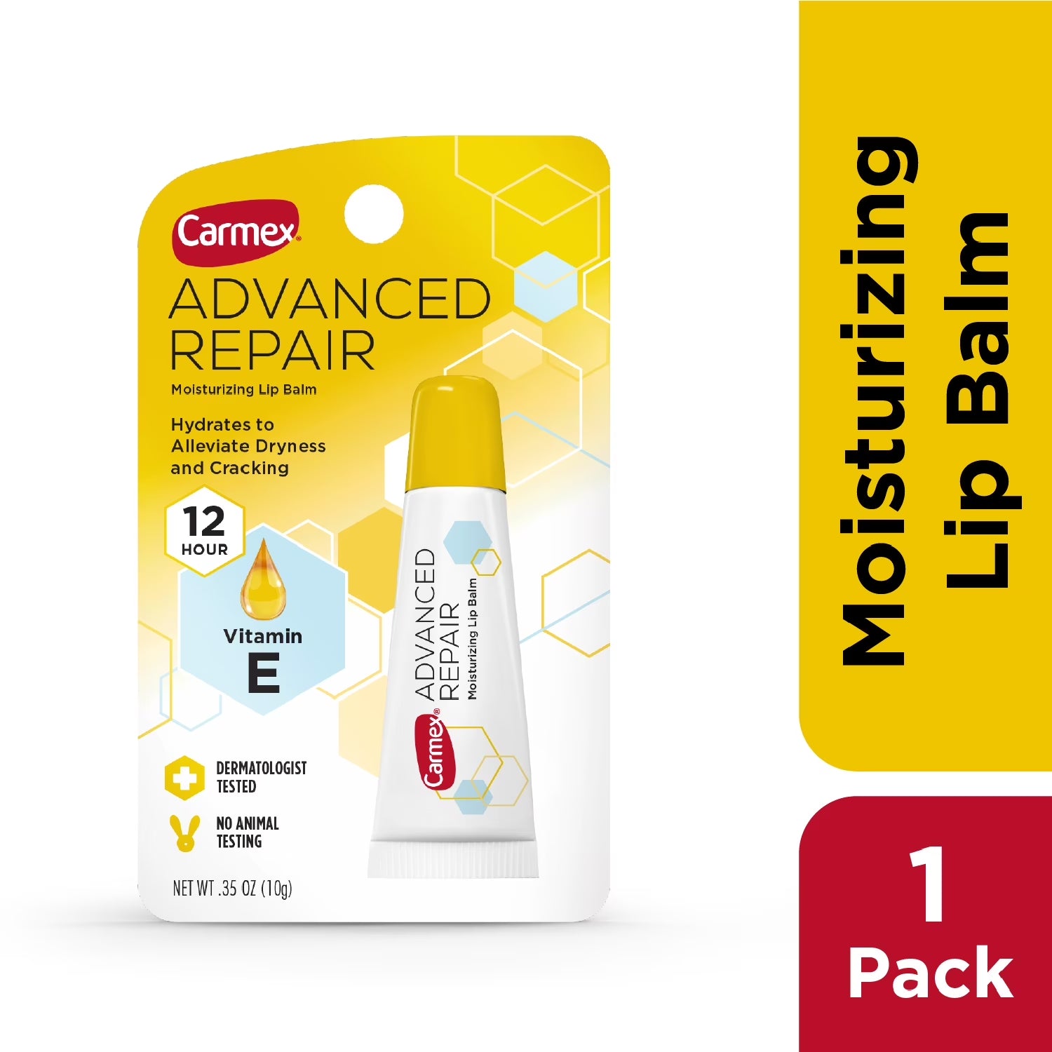 Carmex Advanced Repair Moisturizing Lip Balm Tube, Lip Moisturizer with Vitamin E, 1 Count