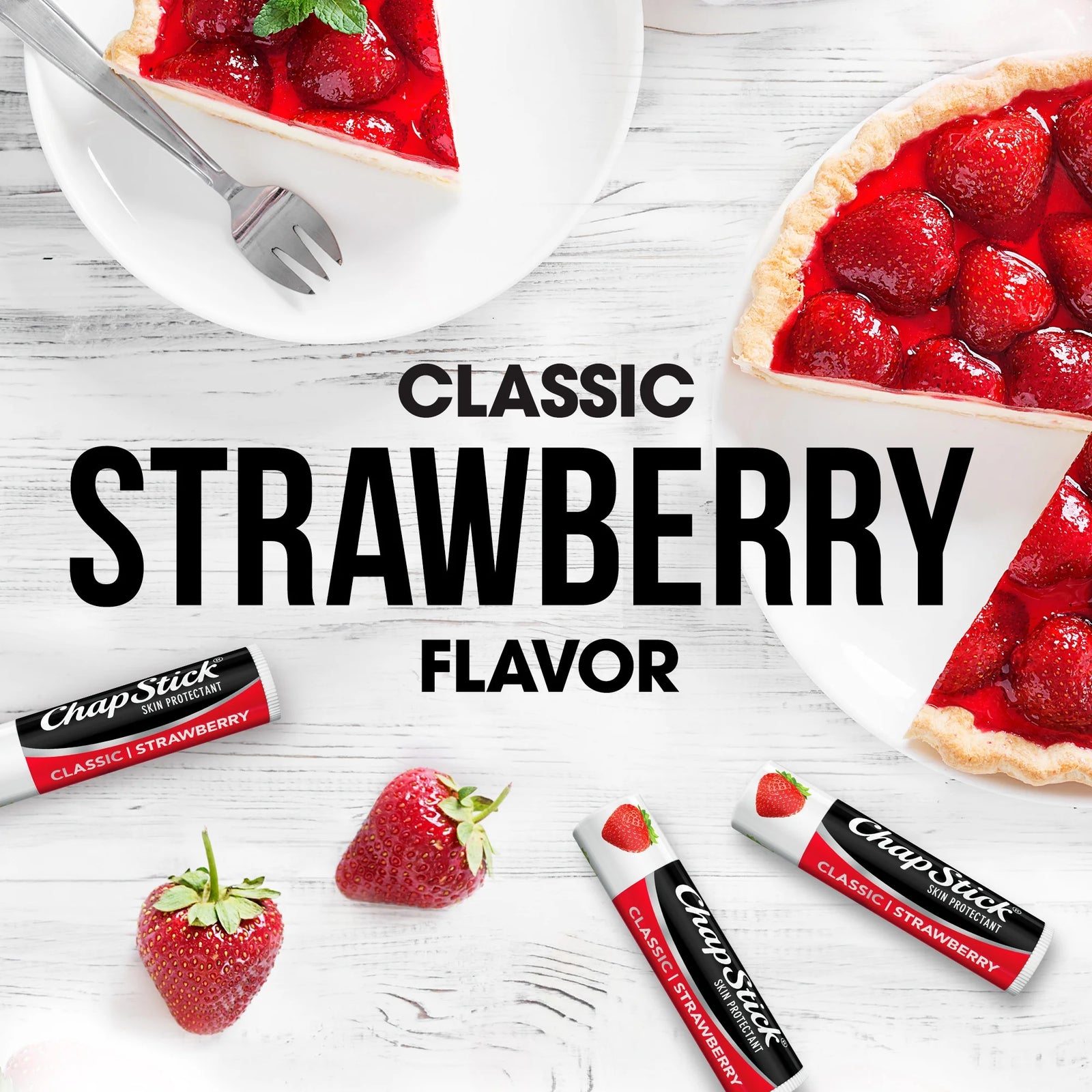 Classic Strawberry Lip Balm - 0.15 Oz, 1 Refill Pack of 12 Sticks