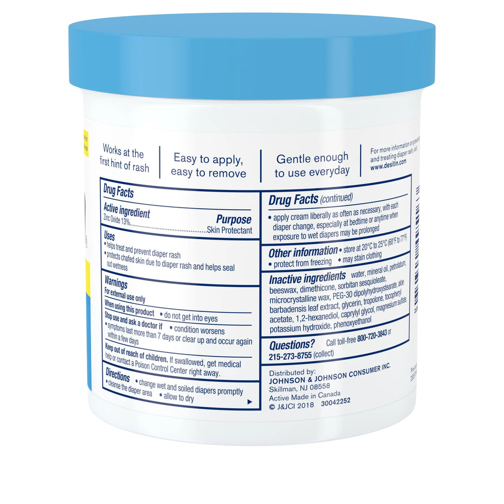 Desitin Daily Defense Baby Diaper Rash Cream, Butt Paste with 13% Zinc Oxide, 16 Oz