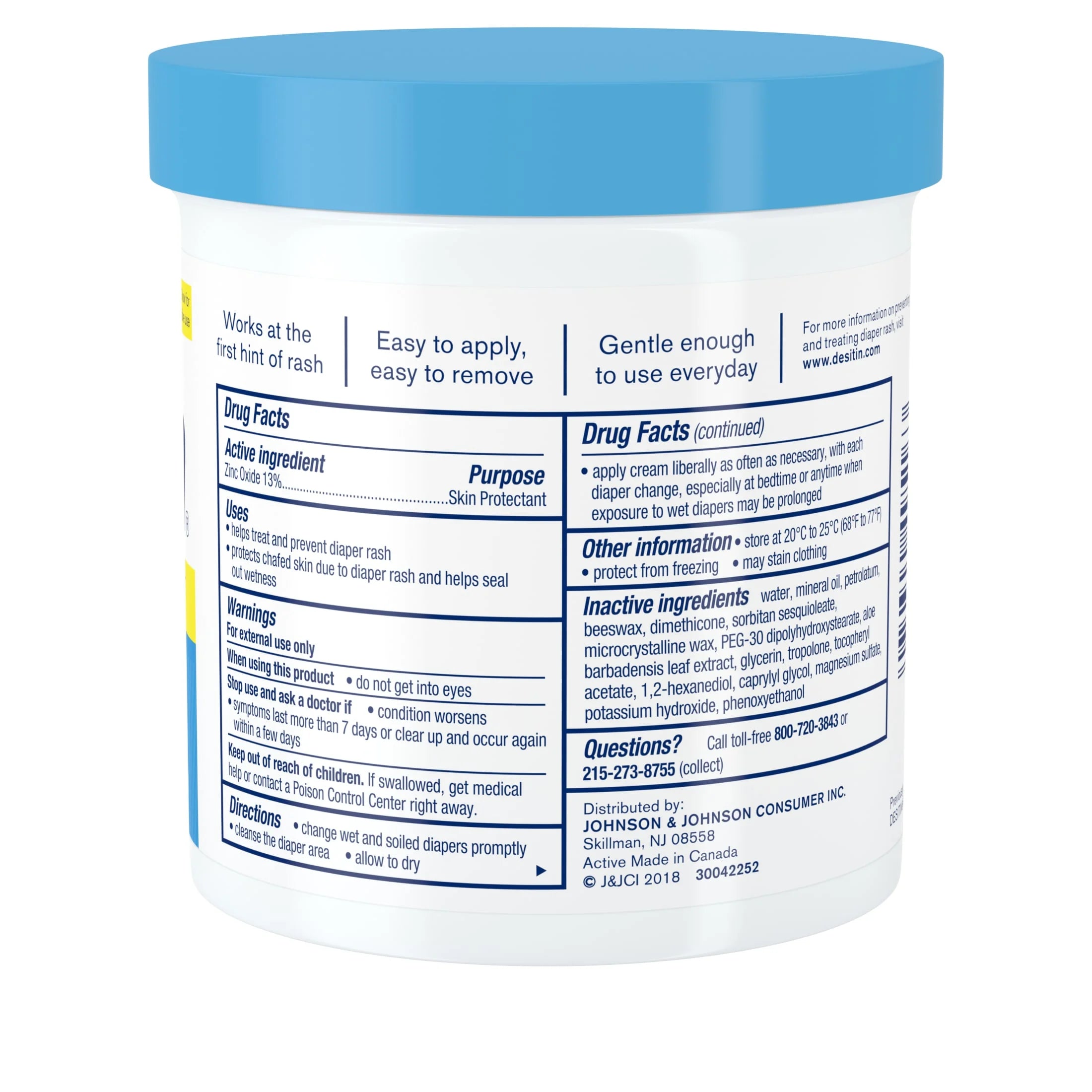 Desitin Daily Defense Baby Diaper Rash Cream, Butt Paste with 13% Zinc Oxide, 16 Oz