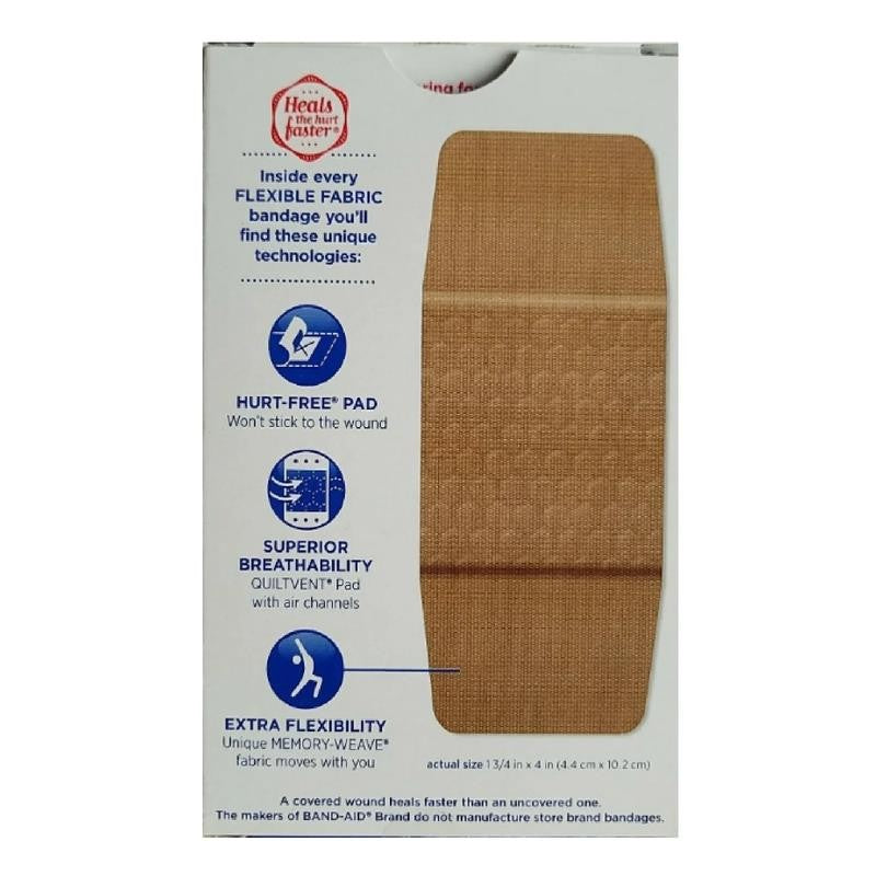 Brand Adhesive Bandages Flexible Fabric Memory-Weave XL 10Ct