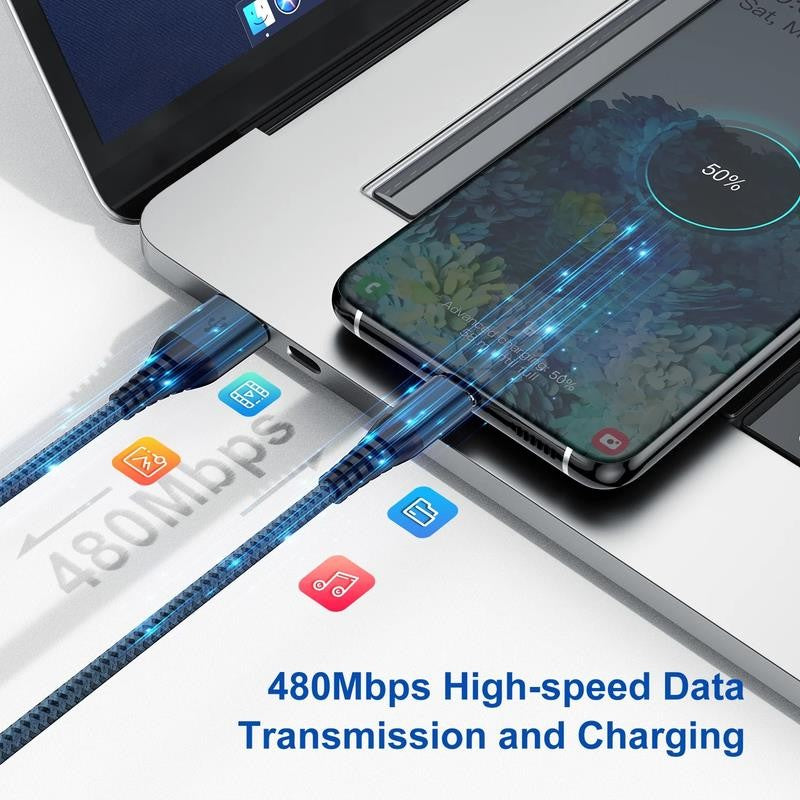 3 Pack 6 FT 【A to C】Type-C Cable ,USB C Charger Cable 6Ft,Compatible with Samsun