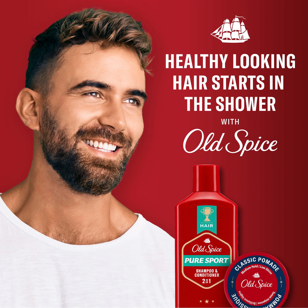 Old Spice Pure Sport 2In1 Mens Shampoo and Conditioner, 13.5 Fl Oz