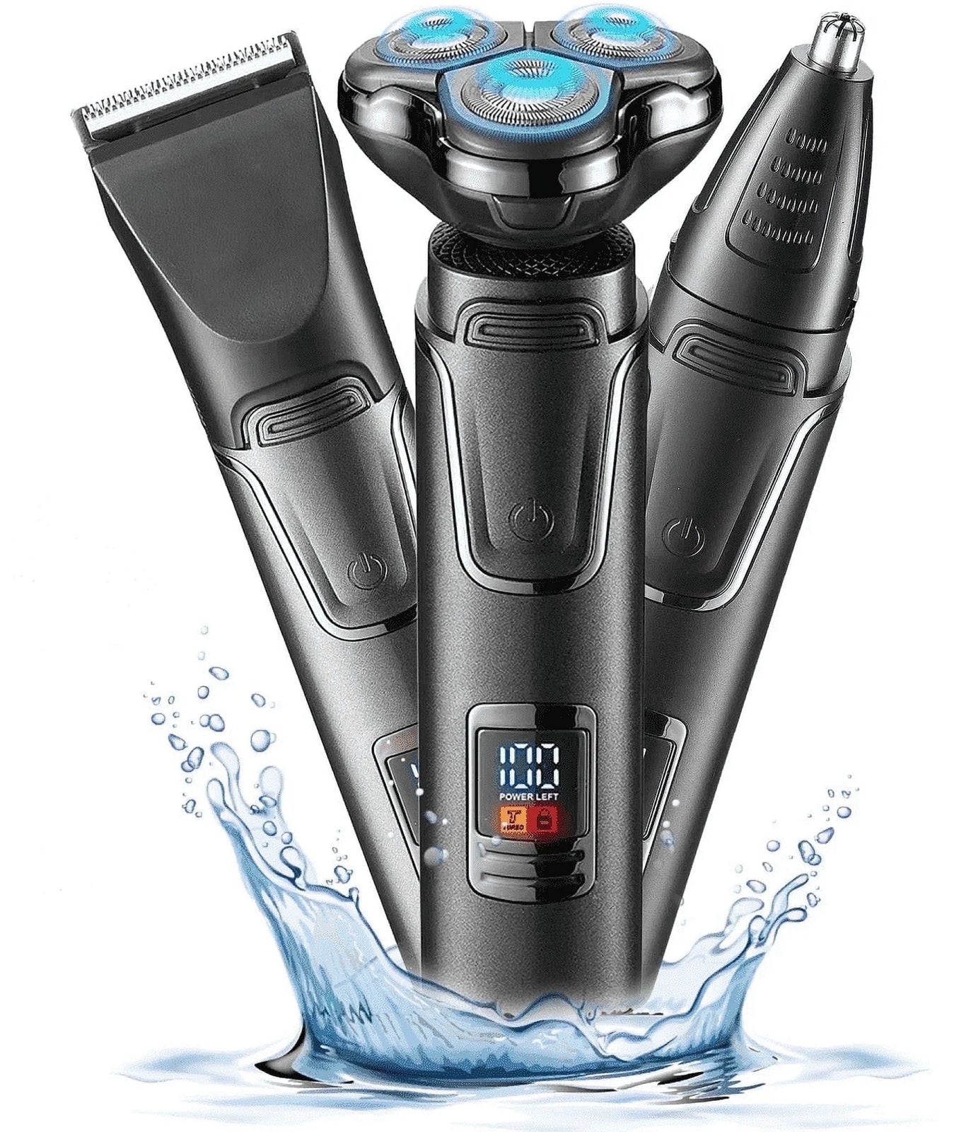 Electric Shaver for Men, Cordless 3-In-1 Beard Trimmer, Nose Hair Razor ,Waterpr
