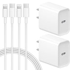 Jucdeke Iphone 14 13 12 11 Super Fast Charger-High Speed Iphone Charger-2-Pack 20W PD USB C 6FT Wall Charger Compatible with Iphone 14/13/13Pro/12/12 Pro/11/11Pro/Xs/Max/Xr/X/8/8 Plus