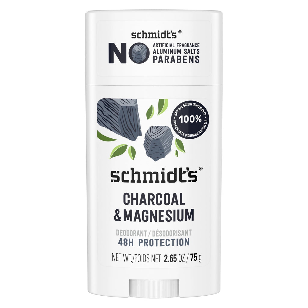 Charcoal & Magnesium 24 Hour Odor Protection, Aluminum-Free Vegan Deodorant, 2.6