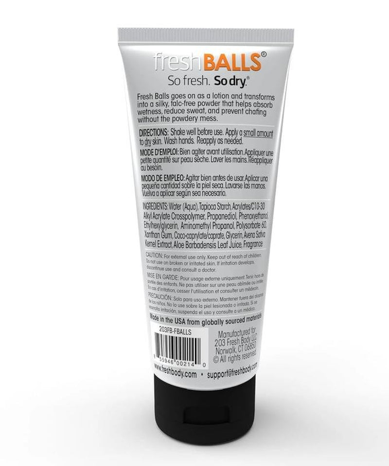 Fresh Balls Lotion, 3.4 Fl Oz - (2 Pack) Men'S anti Chafing Cream to Powder - Ba