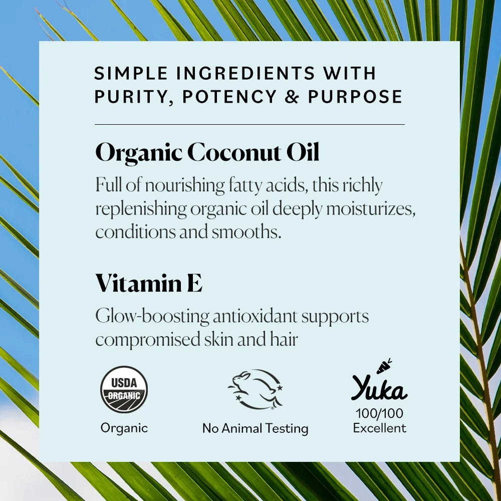 Sky Organics Organic Coconut Oil & Vitamin E Ultra-Hydrating Oil for Hair + Skin, 16.9 Fl Oz
