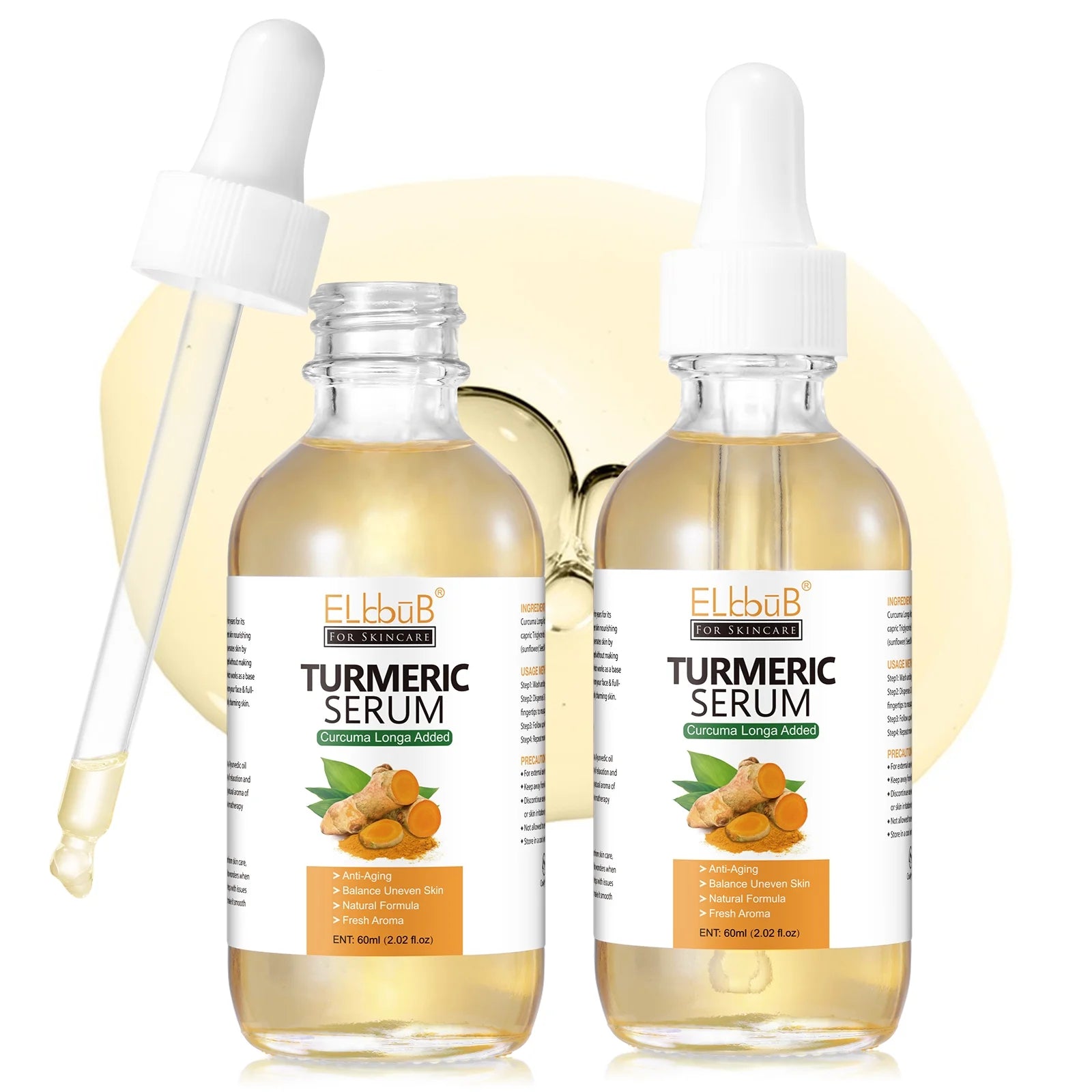2 Pack Turmeric Oil for Face and Body,Pure Natural Turmeric Essential Oil for Anti-Aging,Balance Uneven Skin & Brightenings Skin(4.04 Oz)