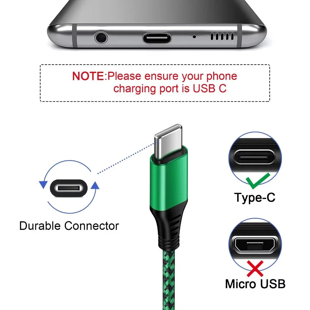 Type C Charger,Fast Charging Block Type C,AILKIN 3PACK Usb Charger Block Plug Adapter 3PCS Usb C Charging Cable 6Ft Usb a to Usb C Cable High Speed Phone Charger Cord Android Fast Charger Block