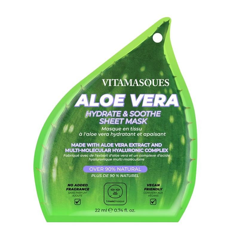 Aloe Vera Face Sheet Mask, Hydrating + Soothing, 1 Count