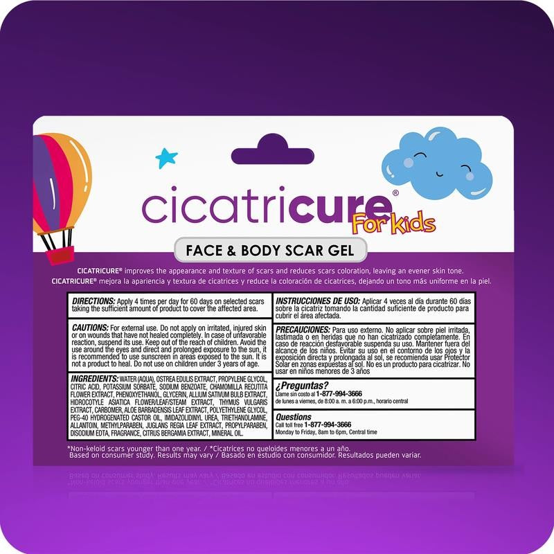 Advanced Scar Gel for Kids, Hypoallergenic Scar Treatment, Grape Scent, 1 Oz