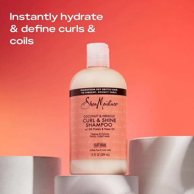 Curl & Shine Moisturizing Shampoo & Conditioner Set Coconut Hibiscus, 13 Oz 2 Co