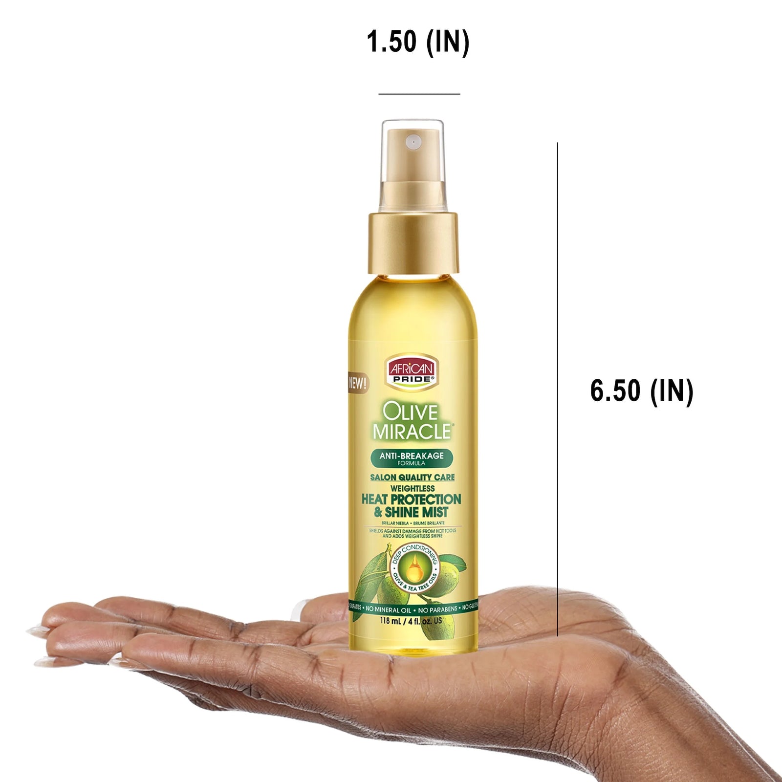 (2 Pack) Olive Miracle Anti-Breakage Heat Protection Shine Mist Hair Spray, 4 F