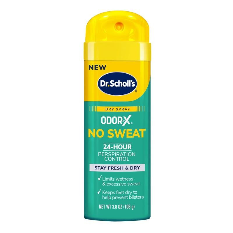 Dr. Scholl’S Odor-X No Sweat Dry Foot Spray, Unscented, 24-Hr Perspiration Contr