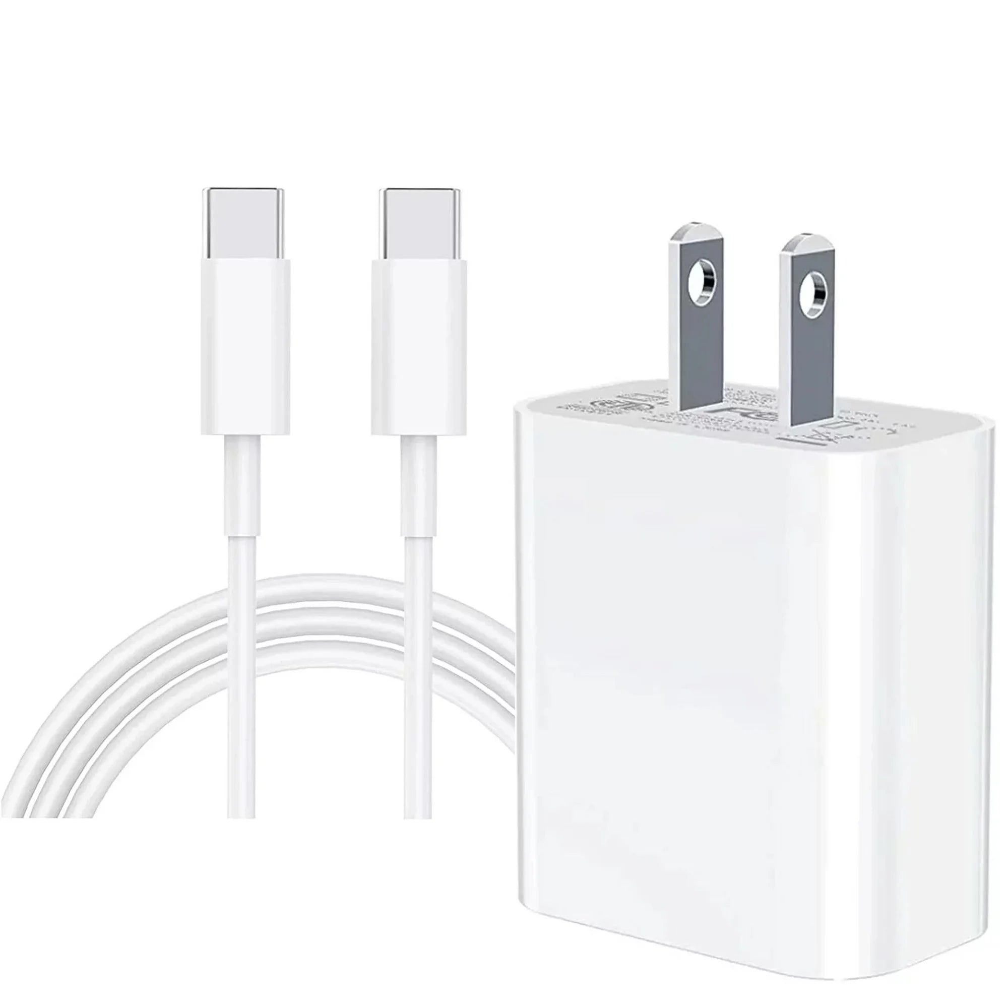 20W USB C Power Ipad Charger Delivery Wall Charger, Type C Charger PD Fast Charging with 6Ft Type C to Type C Cable Compatible with Ipad Pro, Iphone 15/15 Pro/Max, Macbook, White