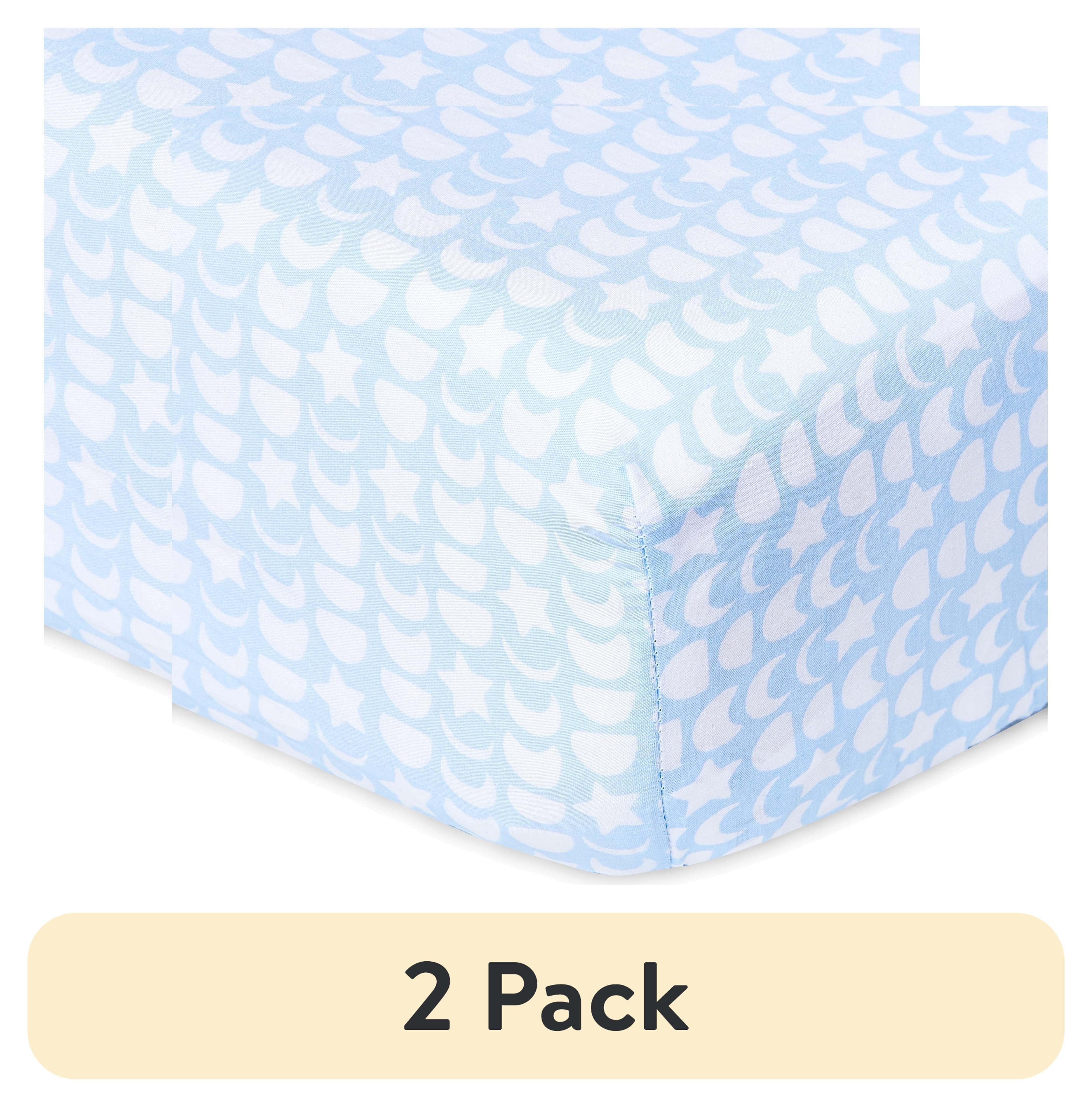 (2 Pack) Parent'S Choice 100% Cotton Infant Fitted Crib Sheet, Blue Moon Phases