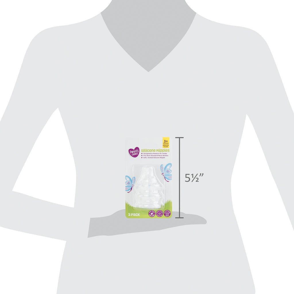 Parent'S Choice Medium Flow Bottle Nipples, 3 Ct