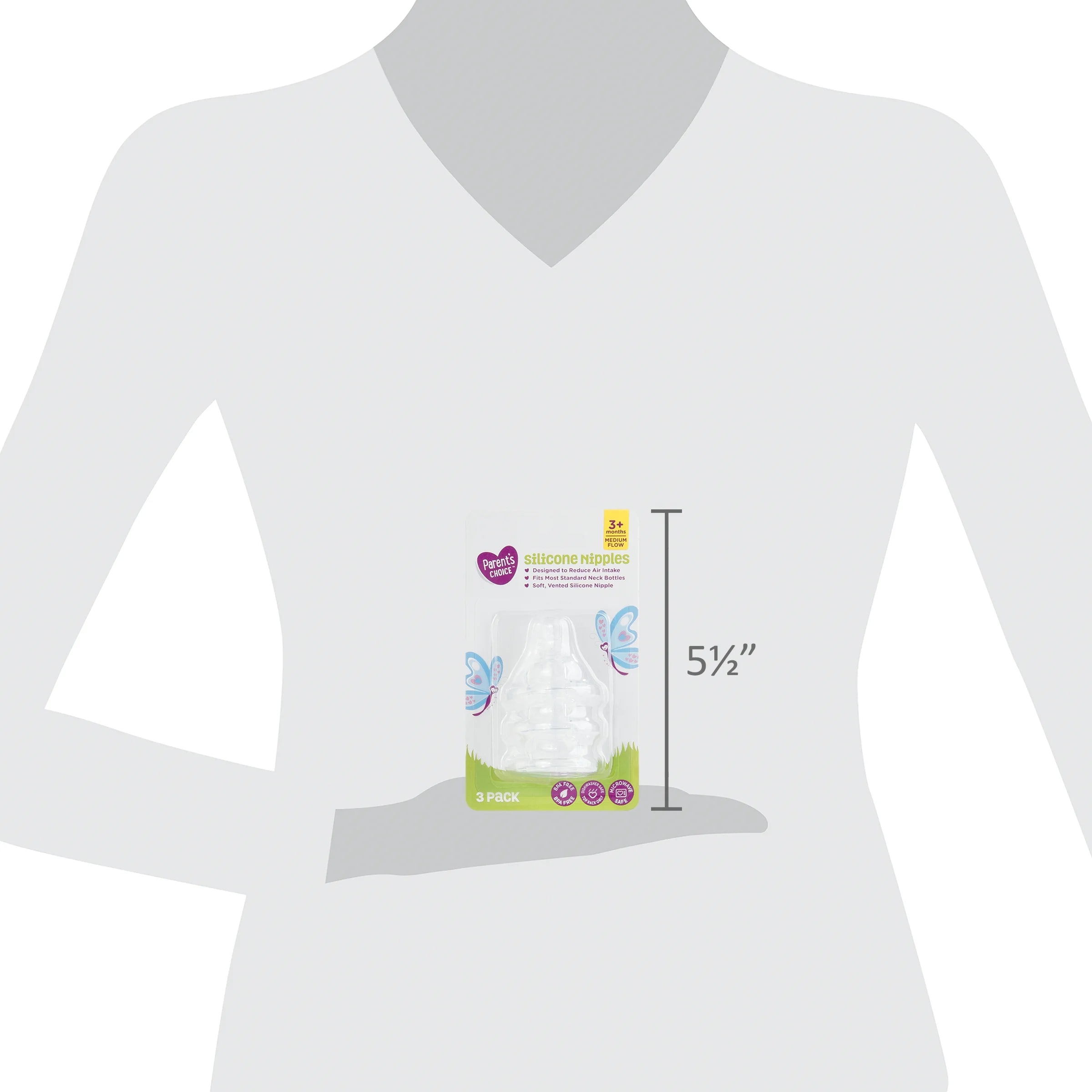 Parent'S Choice Medium Flow Bottle Nipples, 3 Ct